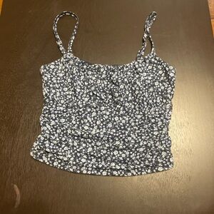 hollister blue floral top